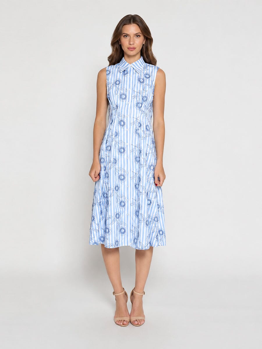 Embroidery Flower Sleeveless Dress