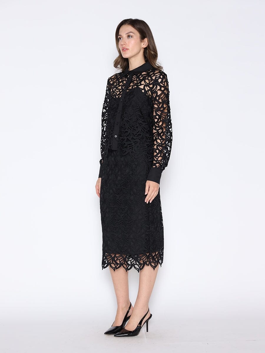 Gracia Fashion Women's Eyelet Lace Embroidered Blouse