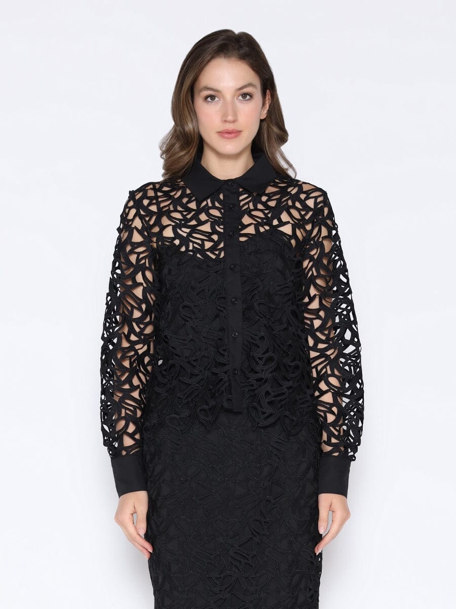 Gracia Fashion Women's Eyelet Lace Embroidered Blouse