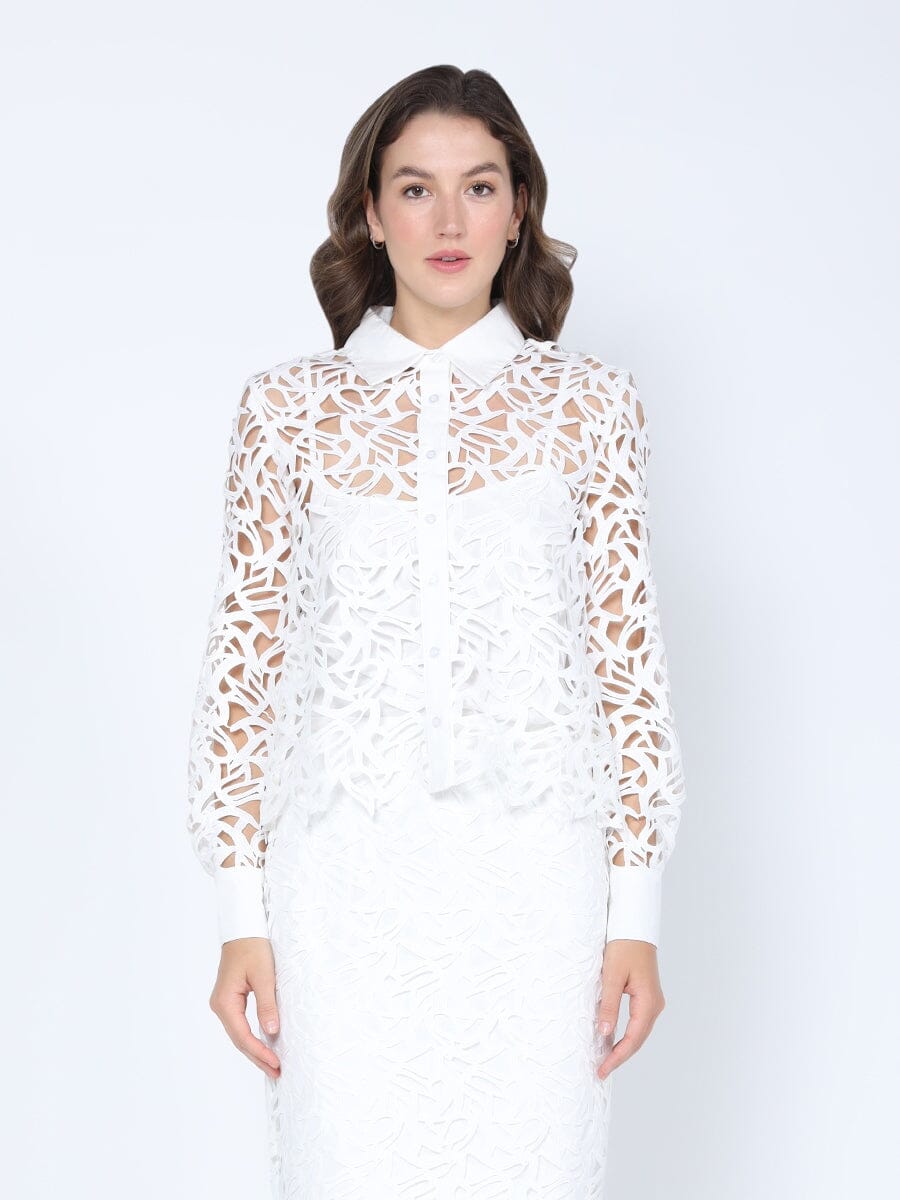 Gracia Fashion Women's Eyelet Lace Embroidered Blouse