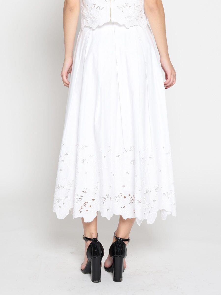 Gracia Fashion Women's Floral Lace Embroidered Hem A-Line Maxi Skirt