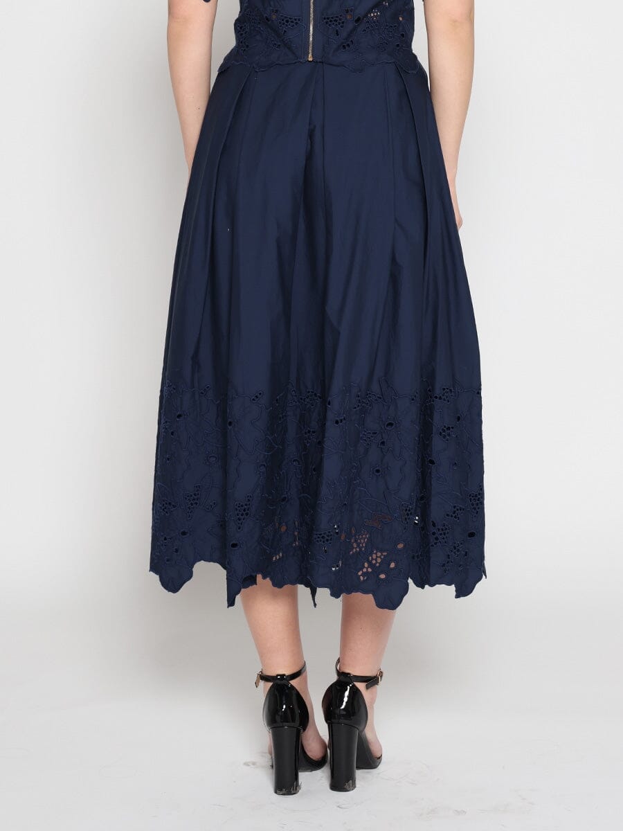 Gracia Fashion Women's Floral Lace Embroidered Hem A-Line Maxi Skirt