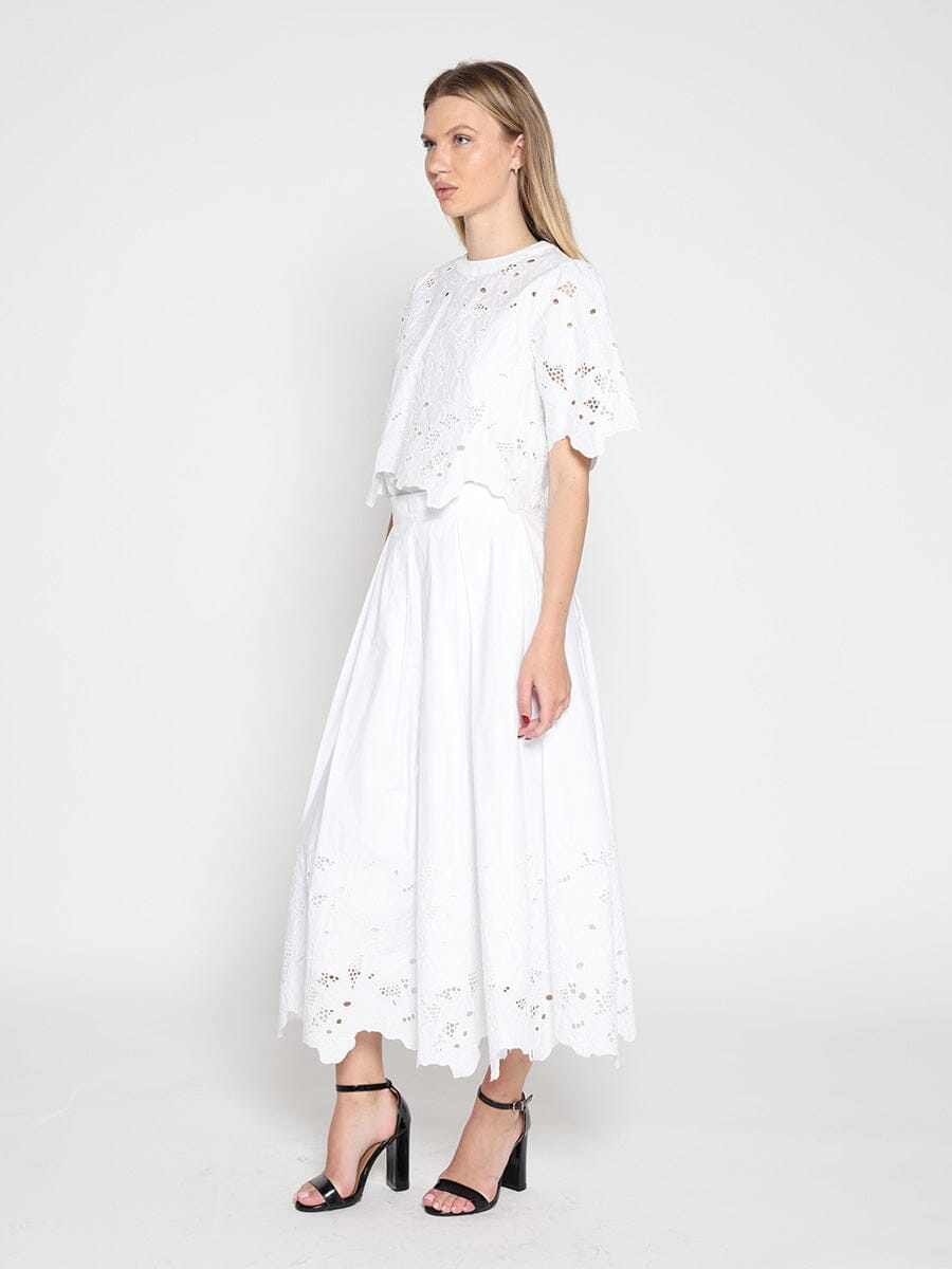 Gracia Fashion Women's Floral Lace Embroidered Hem A-Line Maxi Skirt