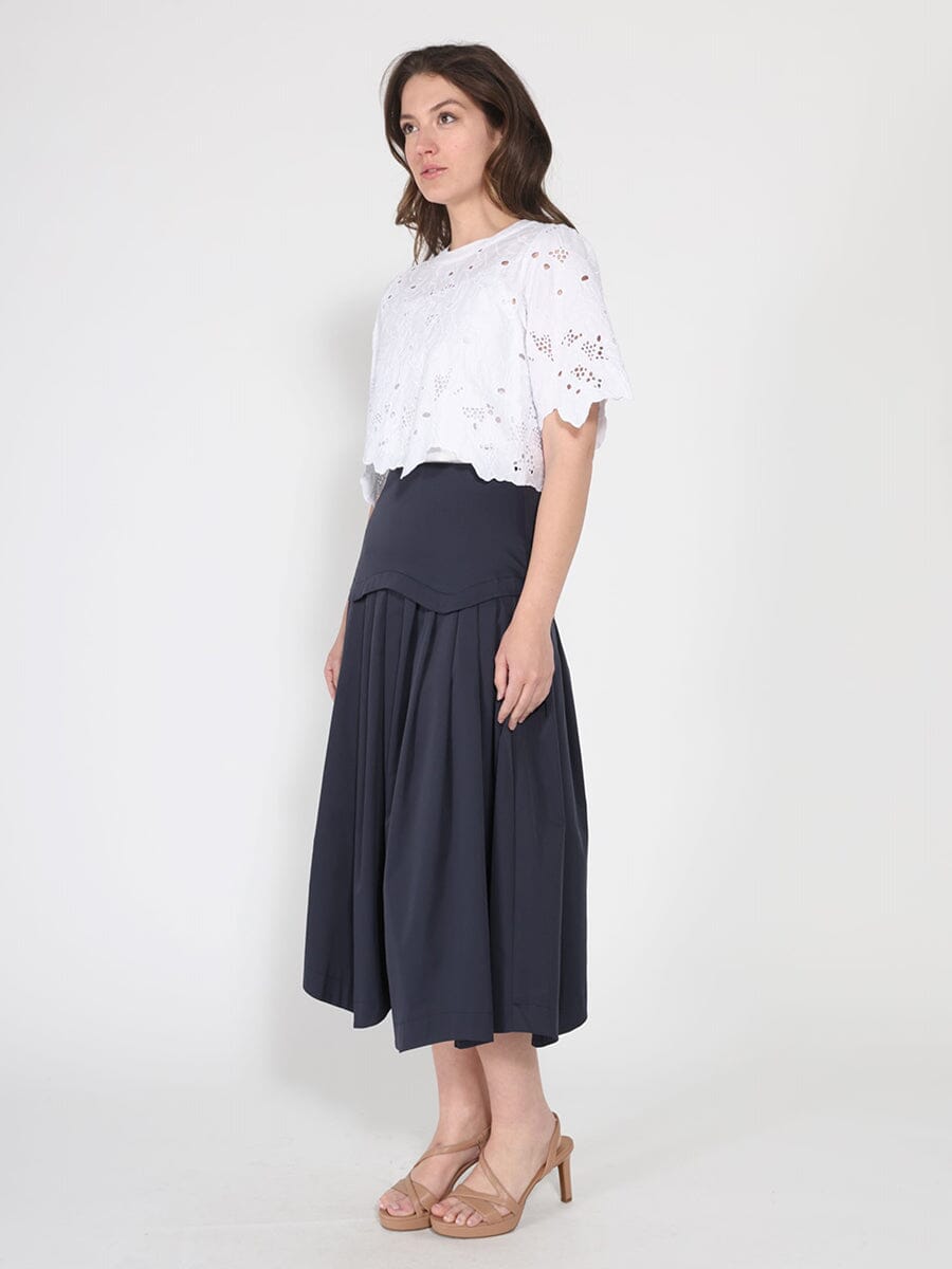 Floral Lace Embroidered Short Sleeve Crop Top