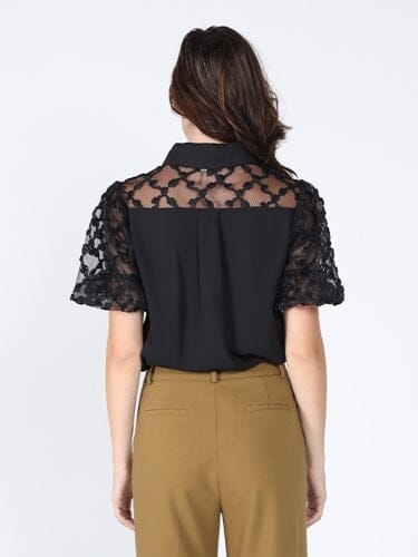 Floral mesh sleeve top