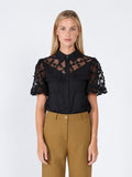 Floral mesh sleeve top