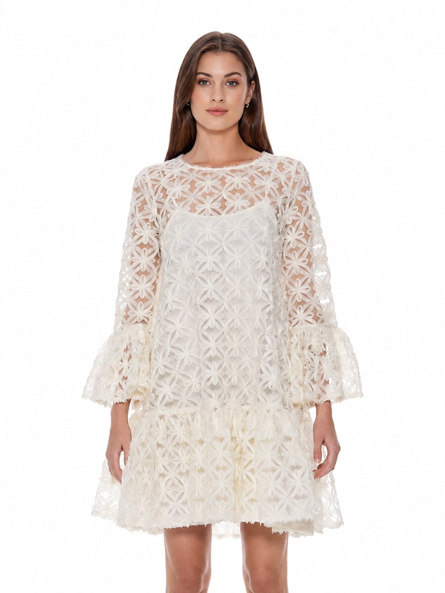 Gracia Fashion Women's Floral Pattern Sheer Midi Dress
