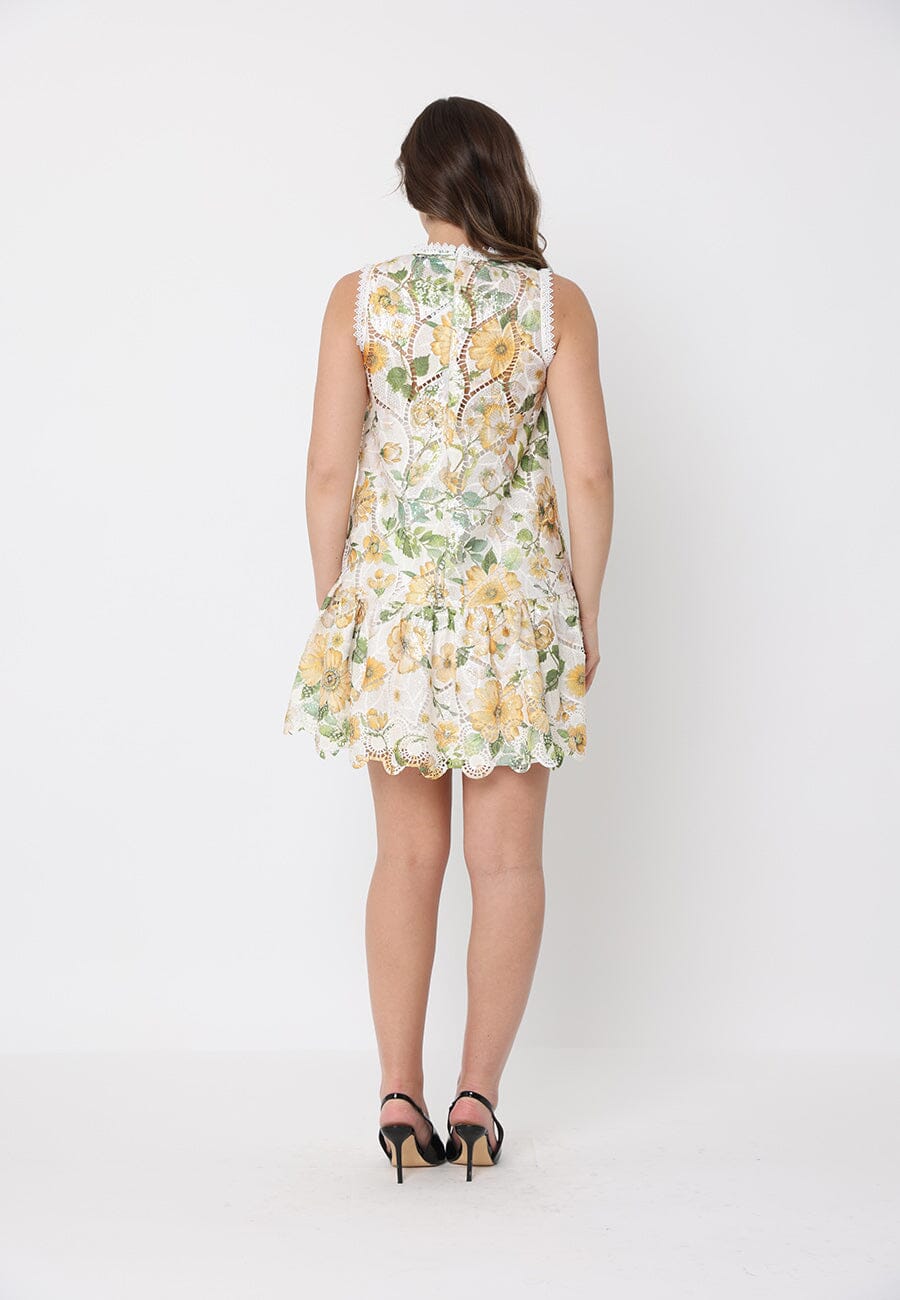 Floral Print Lace Detailed Relaxed Fit Dress