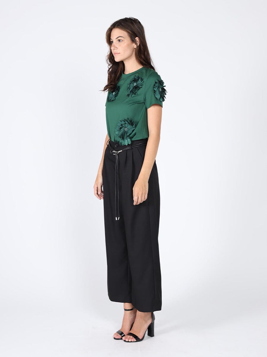 Floral Short Sleeve Round Neck T-shirt