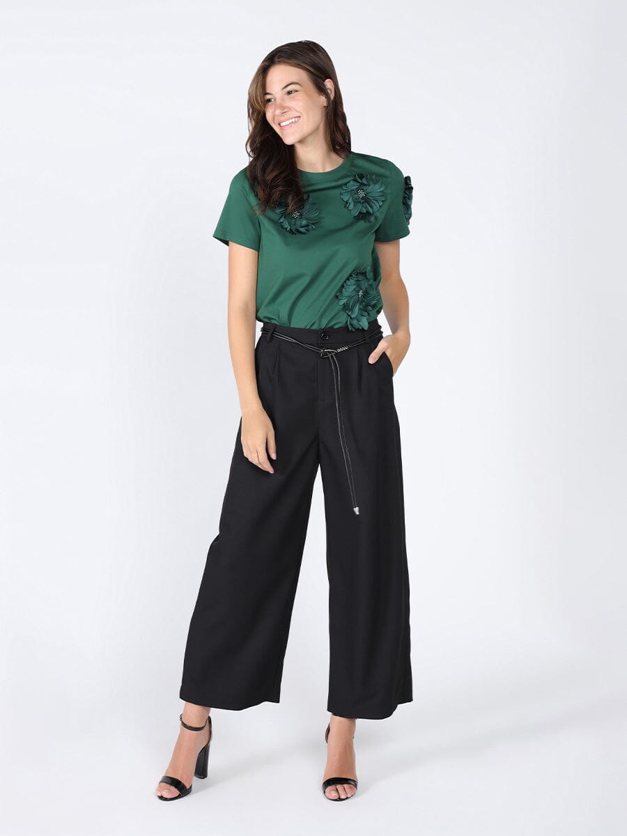 Floral Short Sleeve Round Neck T-shirt