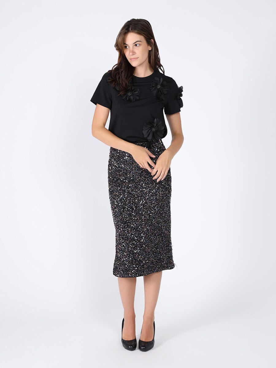 Floral Short Sleeve Round Neck T-shirt