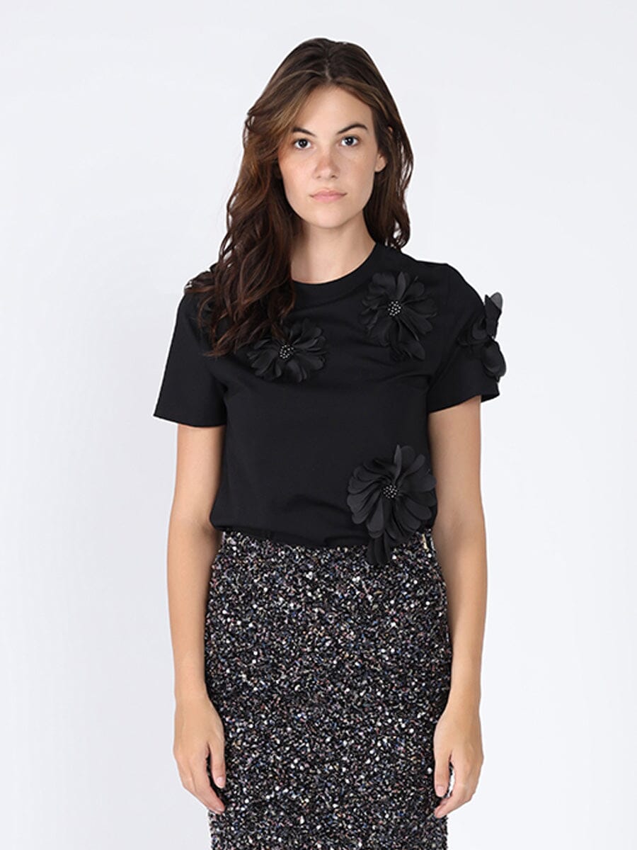 Floral Short Sleeve Round Neck T-shirt