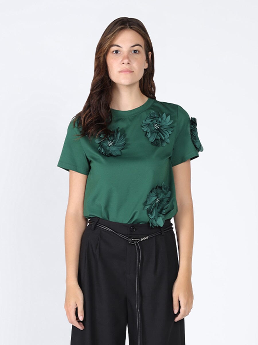 Floral Short Sleeve Round Neck T-shirt