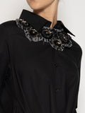 Floral spangle beaded fabric necklace