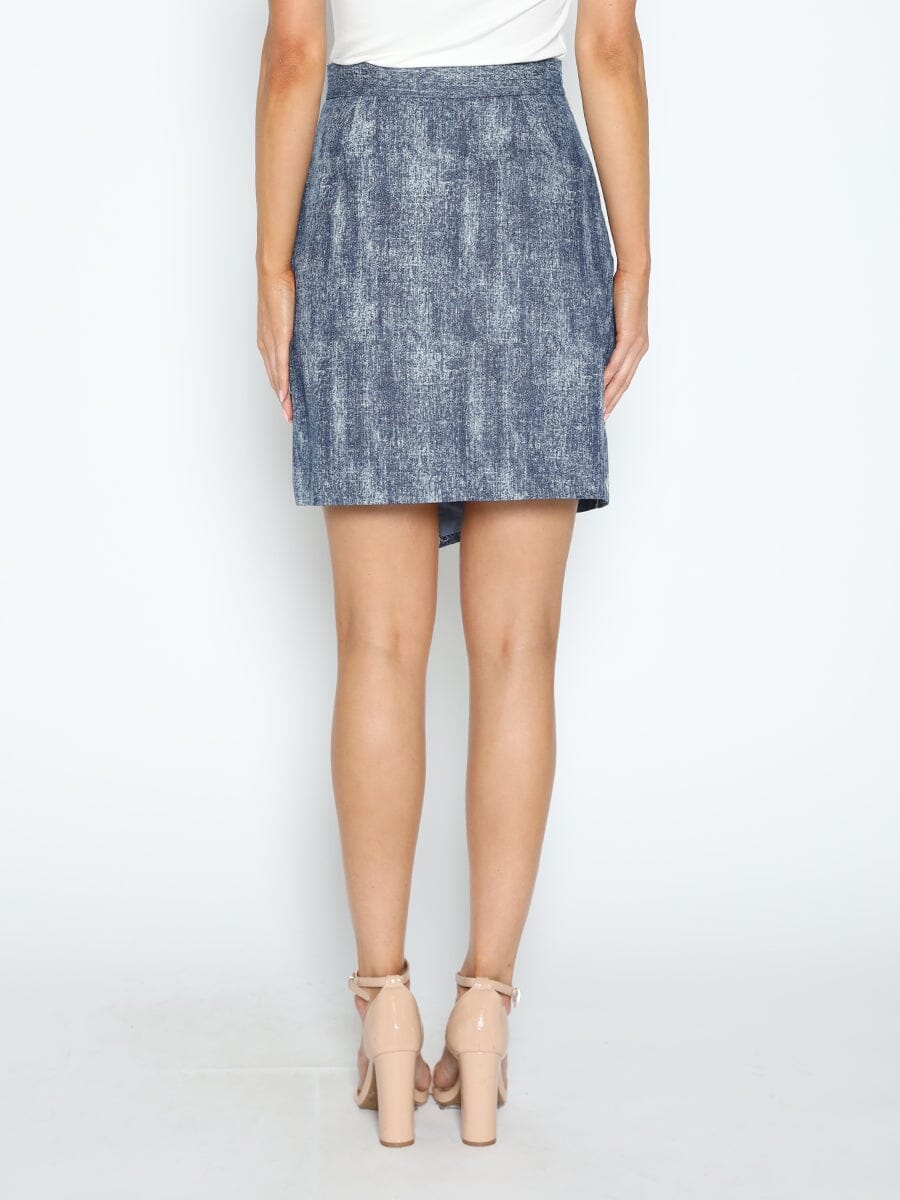 Gracia Fashion Women's Flower Embroidered Mini Denim Skirt