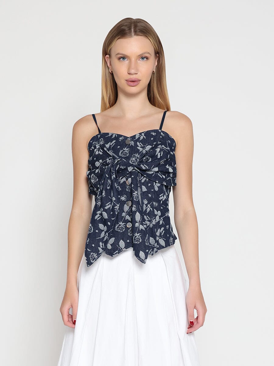 Gracia Fashion Women's Front Tie Design Strape Top