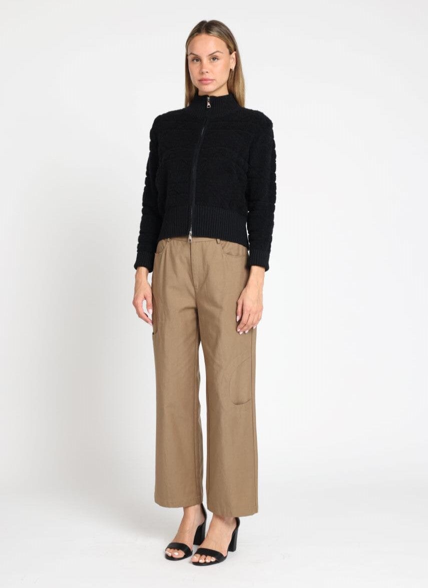 Gracia Fashion Women's Zip up long sleeve textured jacket