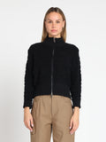 Gracia Fashion Women's Zip up long sleeve textured jacket