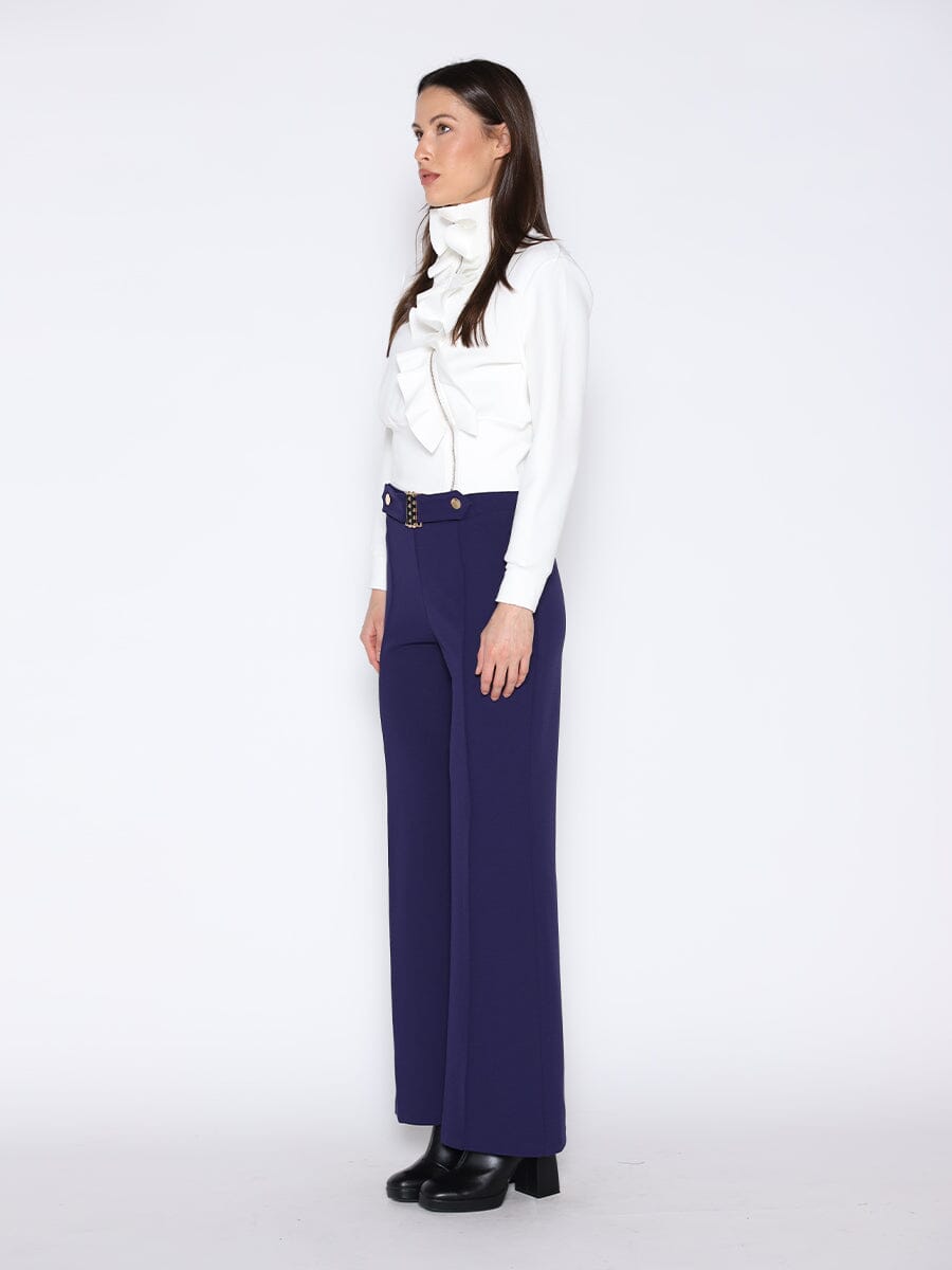 Highneck Scuba Assymetrical Ruffled Zip Jacket