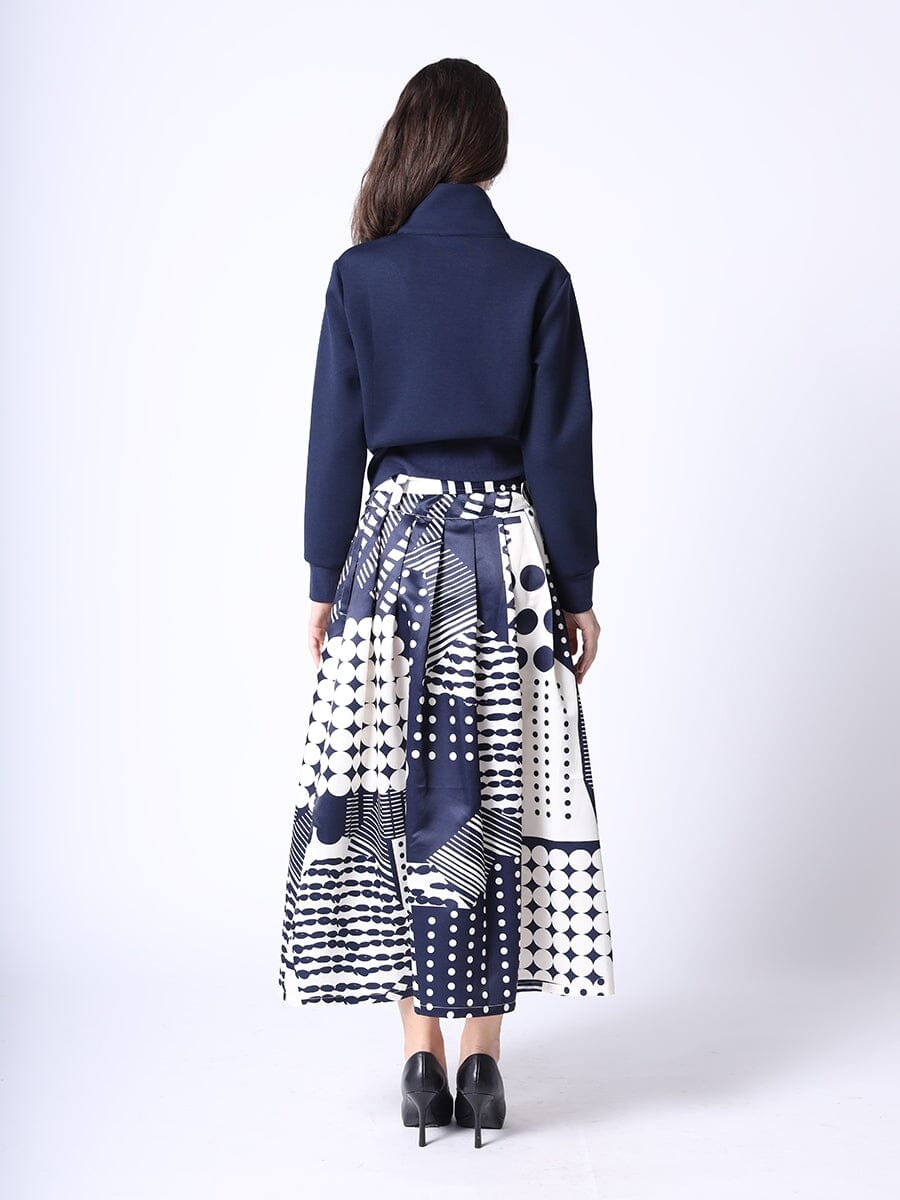 Highneck Scuba Assymetrical Ruffled Zip Jacket