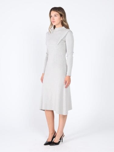 Gracia Fashion Women's Knitted long sleeve elastic waist maxi dress