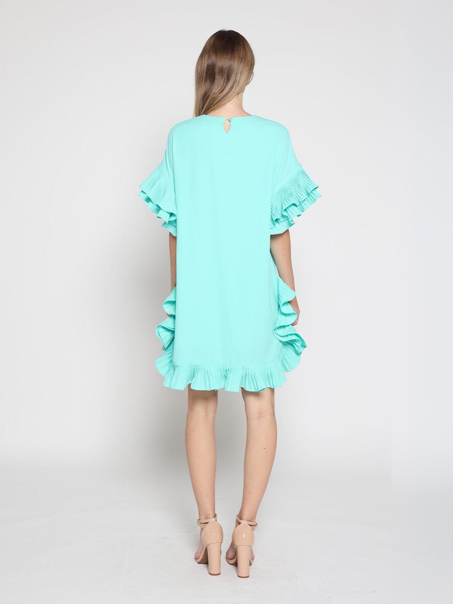 Gracia Fashion Women's Loose Fitted Ruffle Sleeve Dress