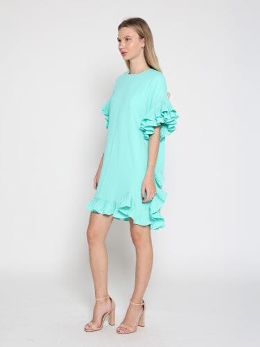 Gracia Fashion Women's Loose Fitted Ruffle Sleeve Dress