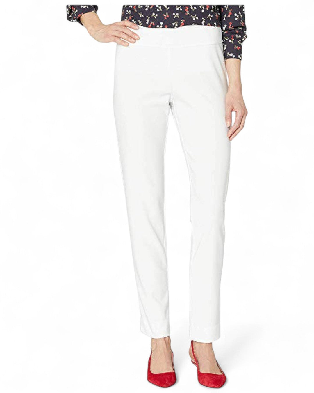 Krazy Larry P21 Microfiber Straight Leg Pant - White
