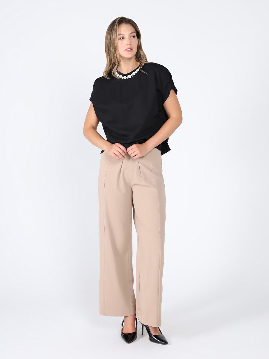 Pearl Work Round Neck Top