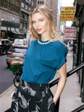 Pearl Work Round Neck Top