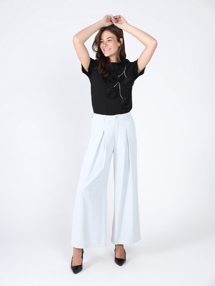 Pleated Wide Leg Pants