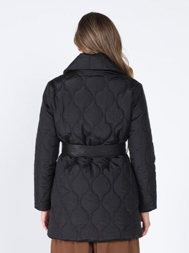 Gracia Fashion Women's Quilted Lightweight front open belt Jackets