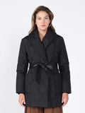 Gracia Fashion Women's Quilted Lightweight front open belt Jackets