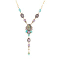 Regalia Blue Abalone Golden Y Necklace