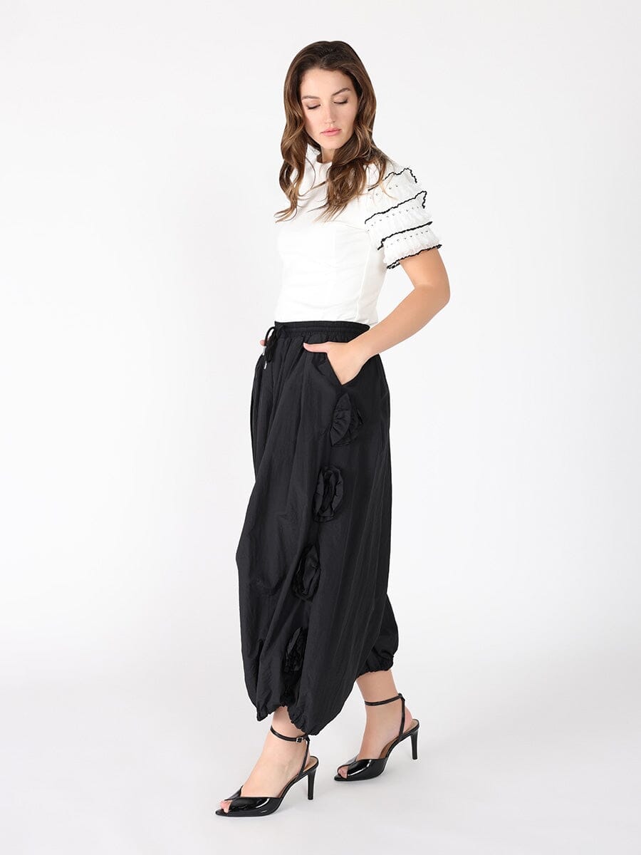 Round Neckline Tiered Short Sleeve Top