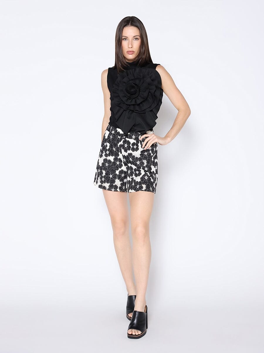 Ruffle Flower Detail Tank Top