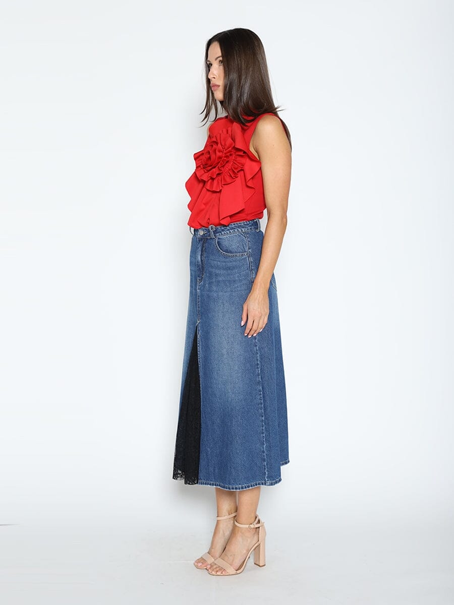 Ruffle Flower Detail Tank Top