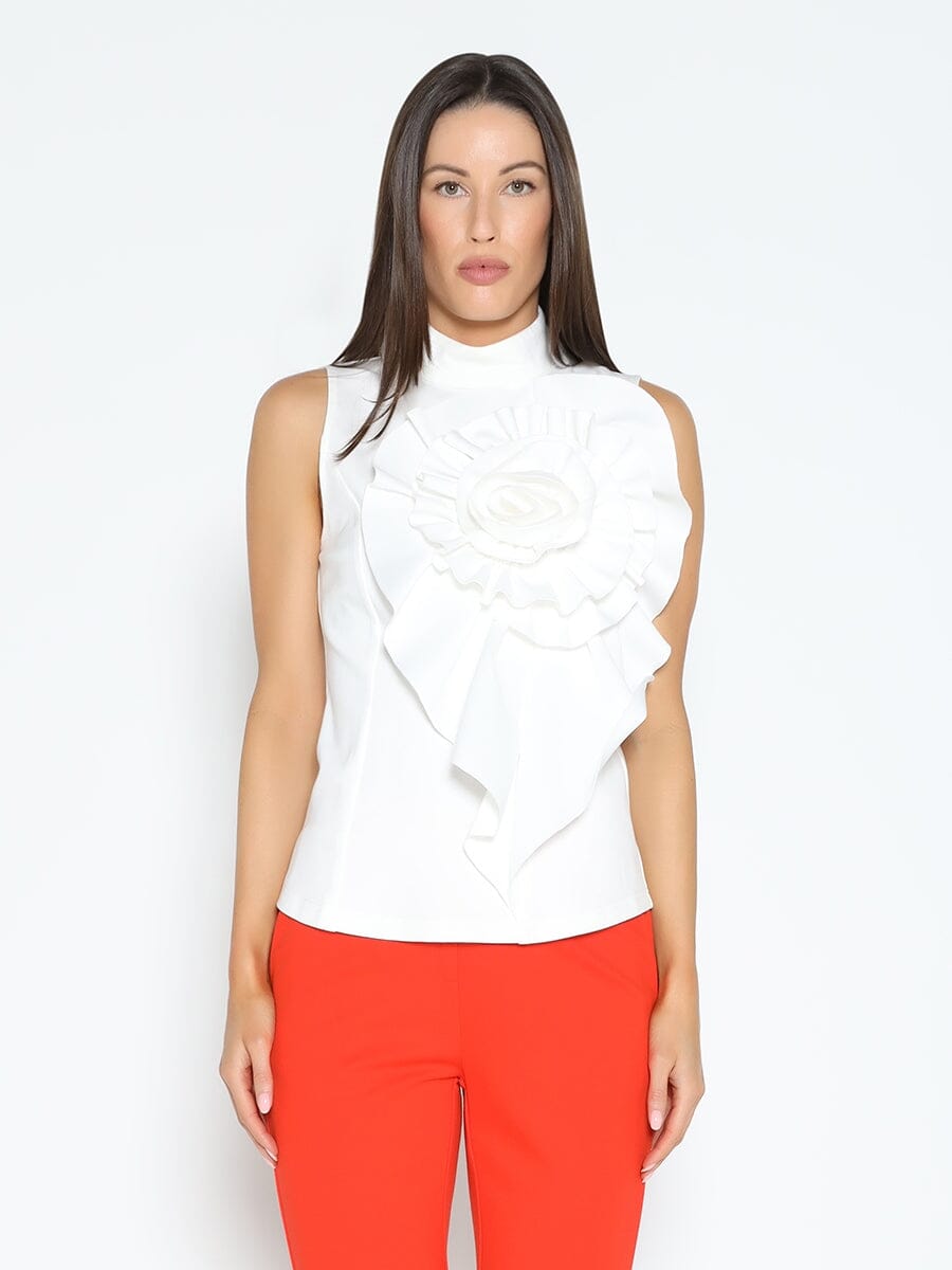 Ruffle Flower Detail Tank Top