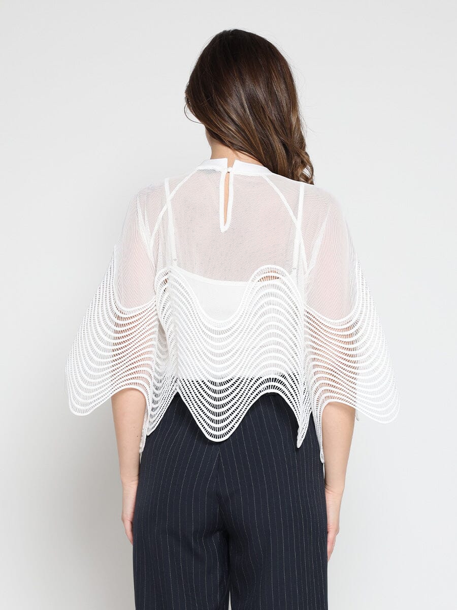 See-Through Round Lace Top