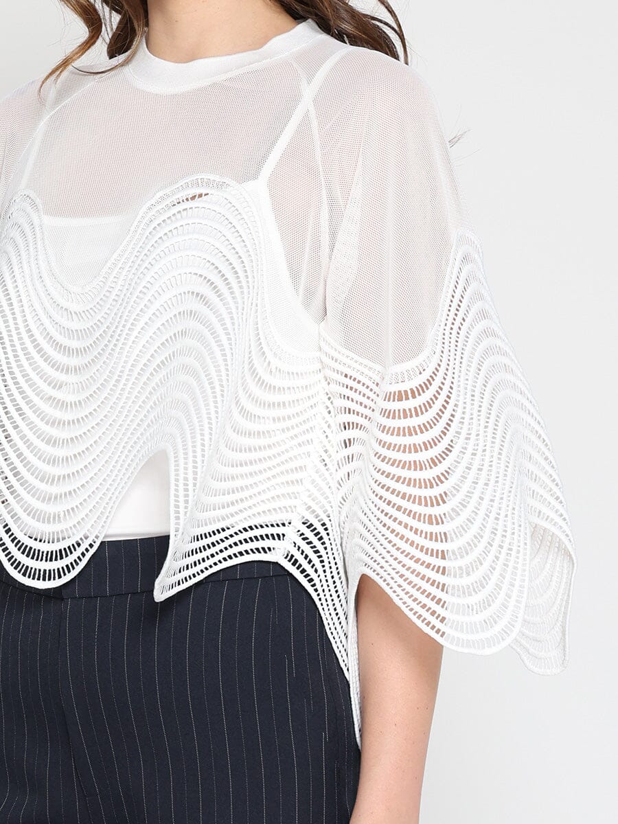 See-Through Round Lace Top