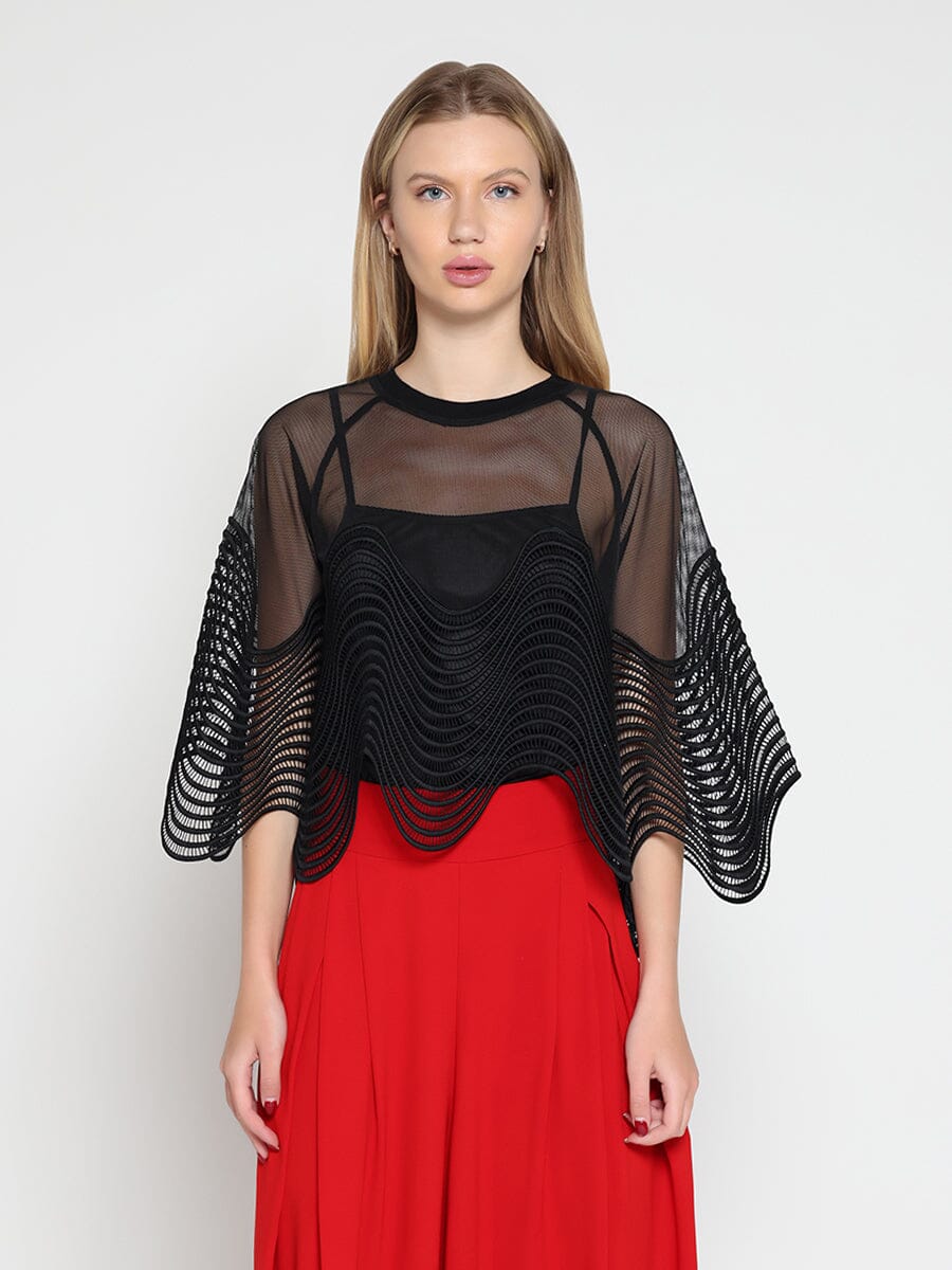 See-Through Round Lace Top