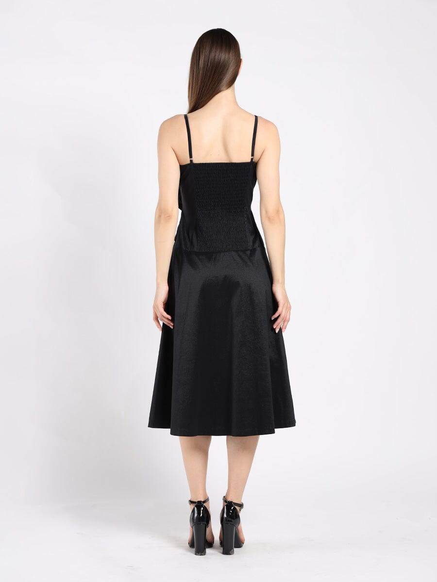 Gracia Fashion Women's Spaghetti Strap Bow Detailed Midi Dress