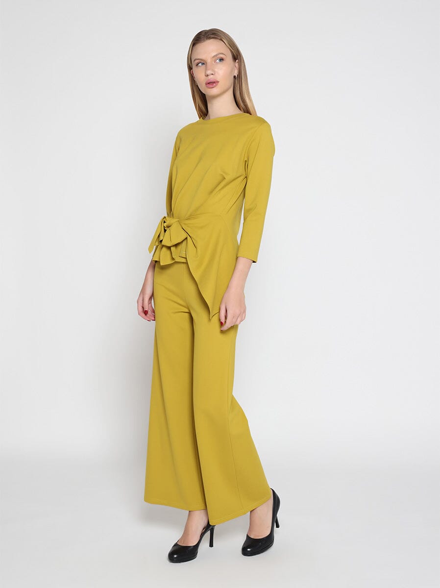 Thick Long Sleeve Shirt with Waist Tie