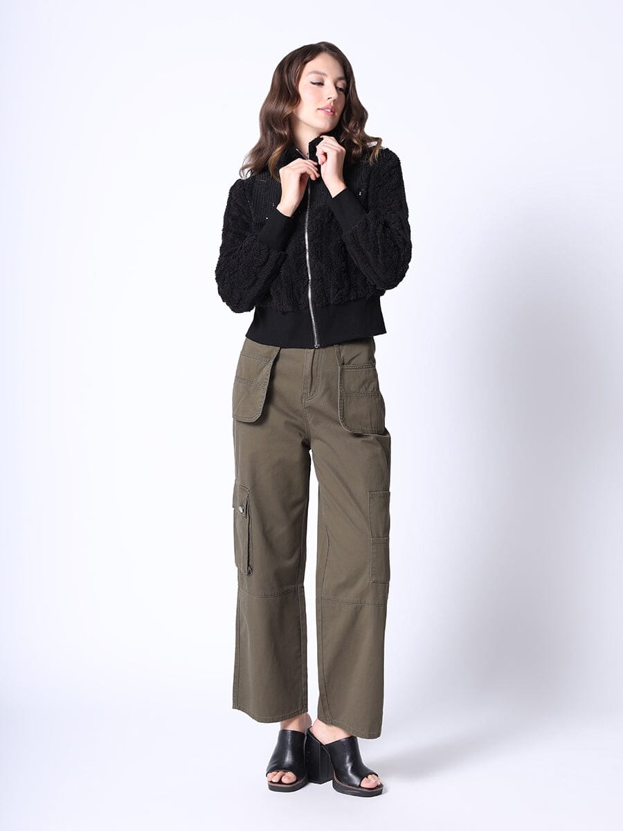 Spangle Yoke High-Neck Shearing Jacket