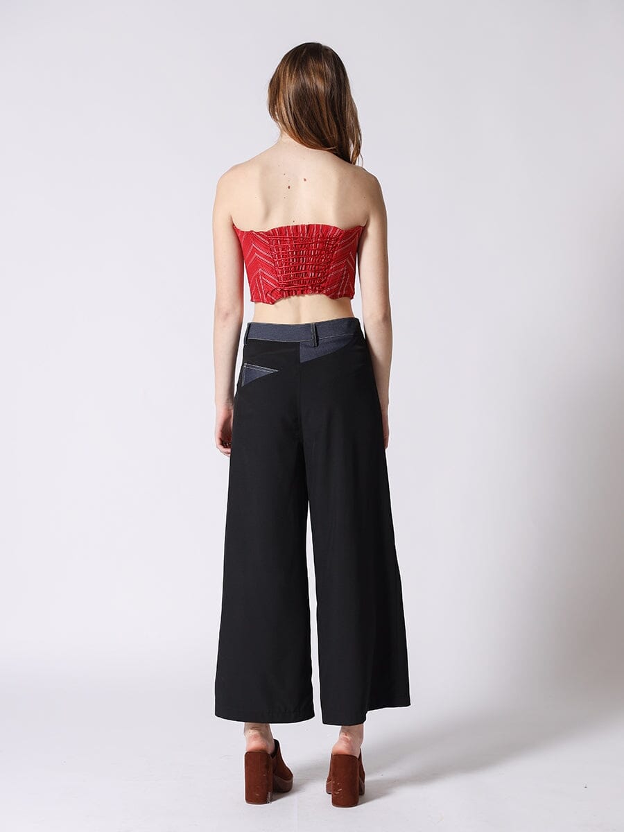 Stripe Bustier with Front Buttons