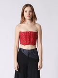 Stripe Bustier with Front Buttons