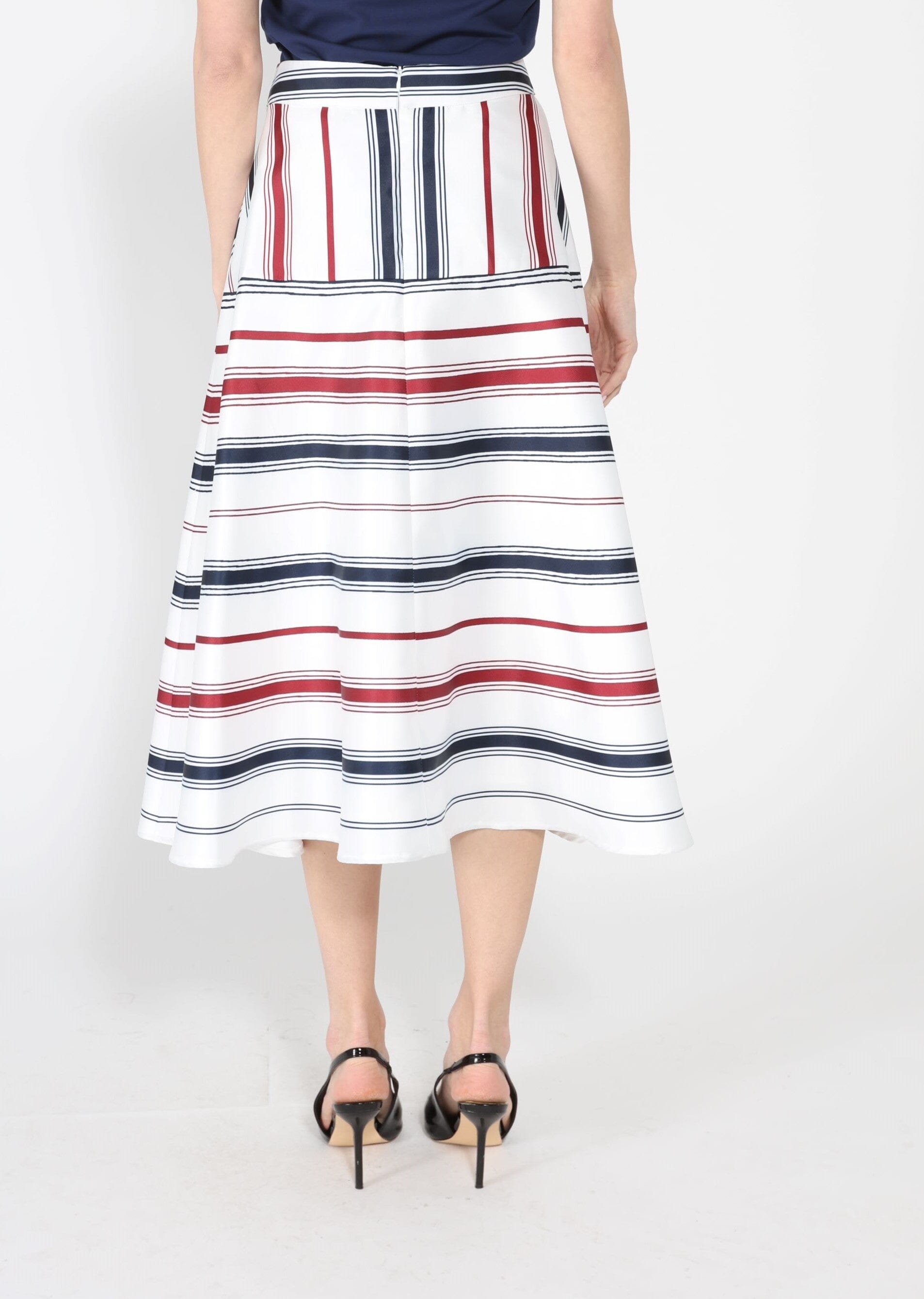 Stripe Pattern A-Line Skirt