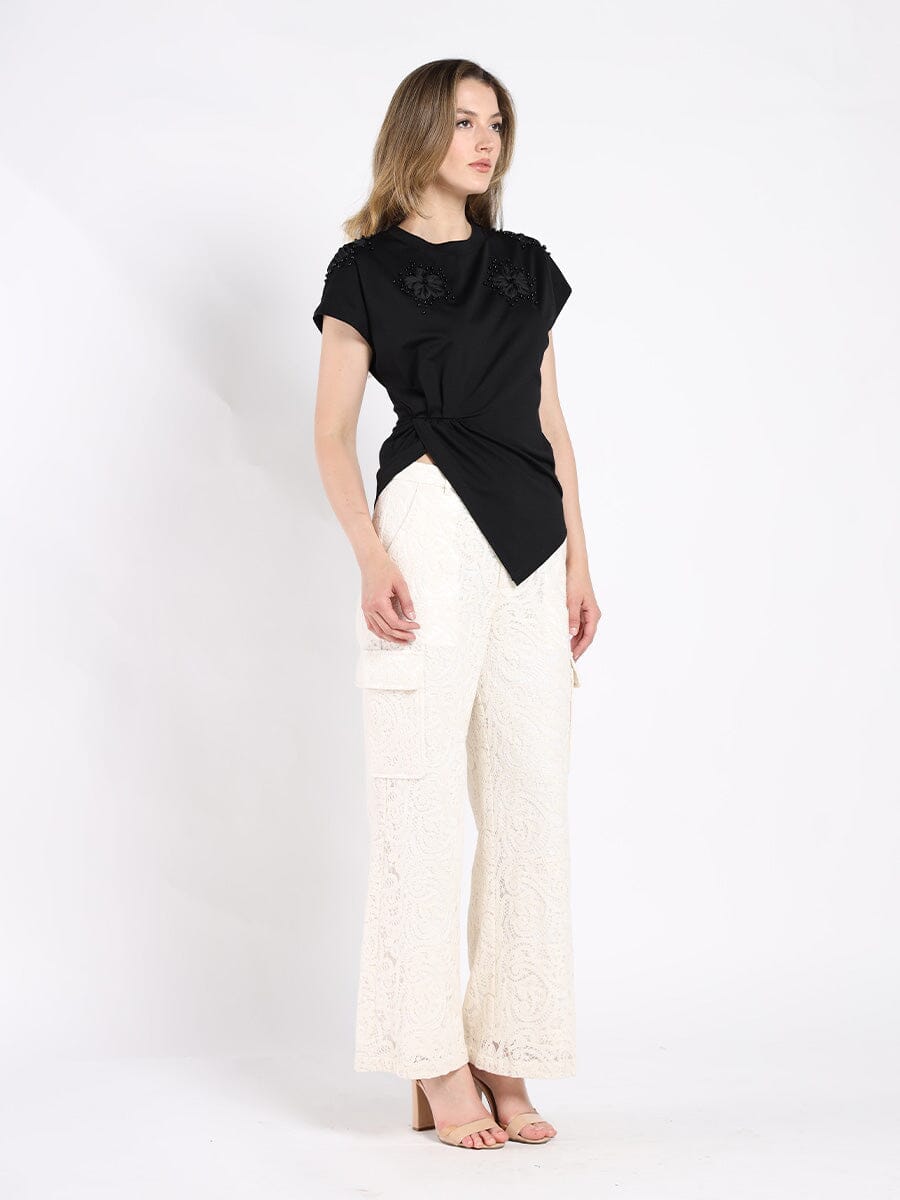 T-Shirt with Drape Front