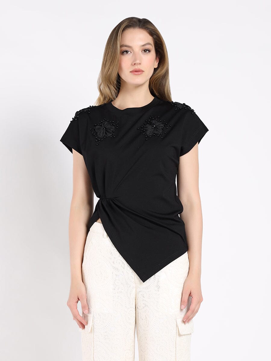 T-Shirt with Drape Front