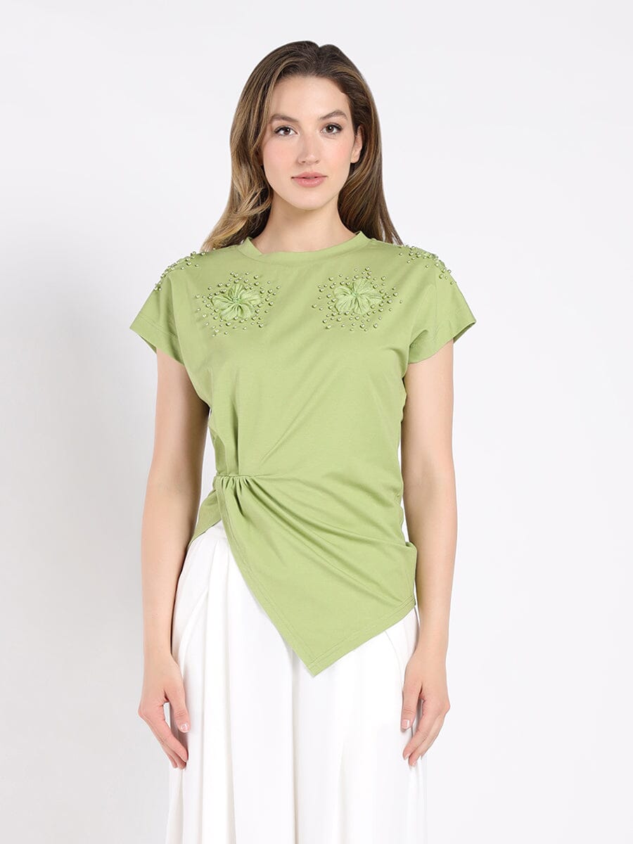 T-Shirt with Drape Front